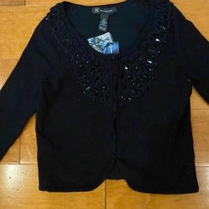 INC beautiful black beaded sweater. X small